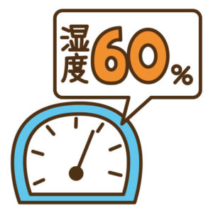 60%になったことを目盛りが指している湿度計