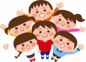 仲のいい子供が6人いる